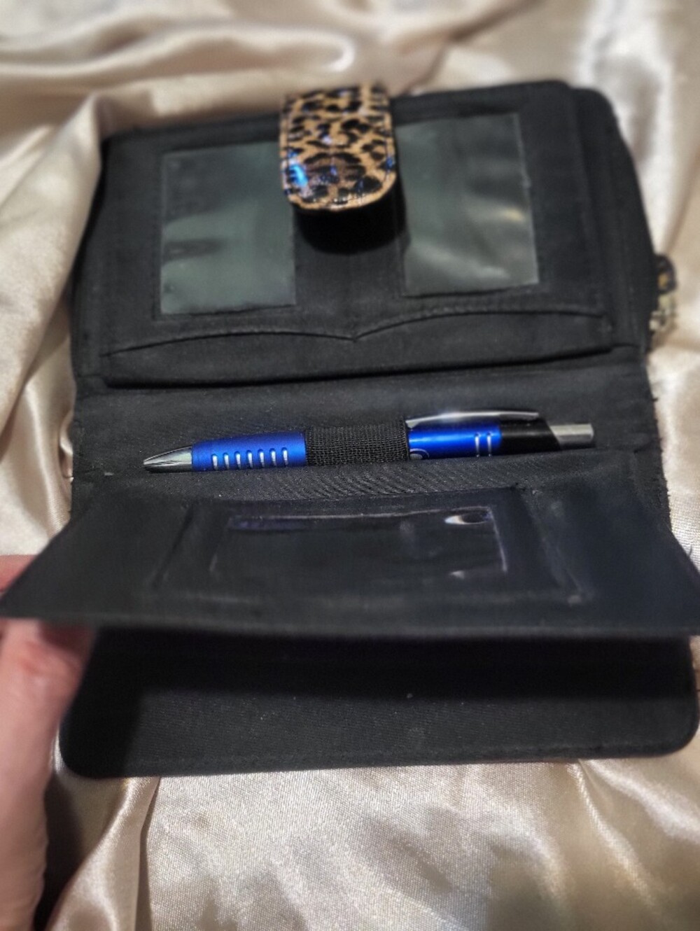 Leopard Print Women's Wallet - Patent Animal Print - Picture 3 of 7